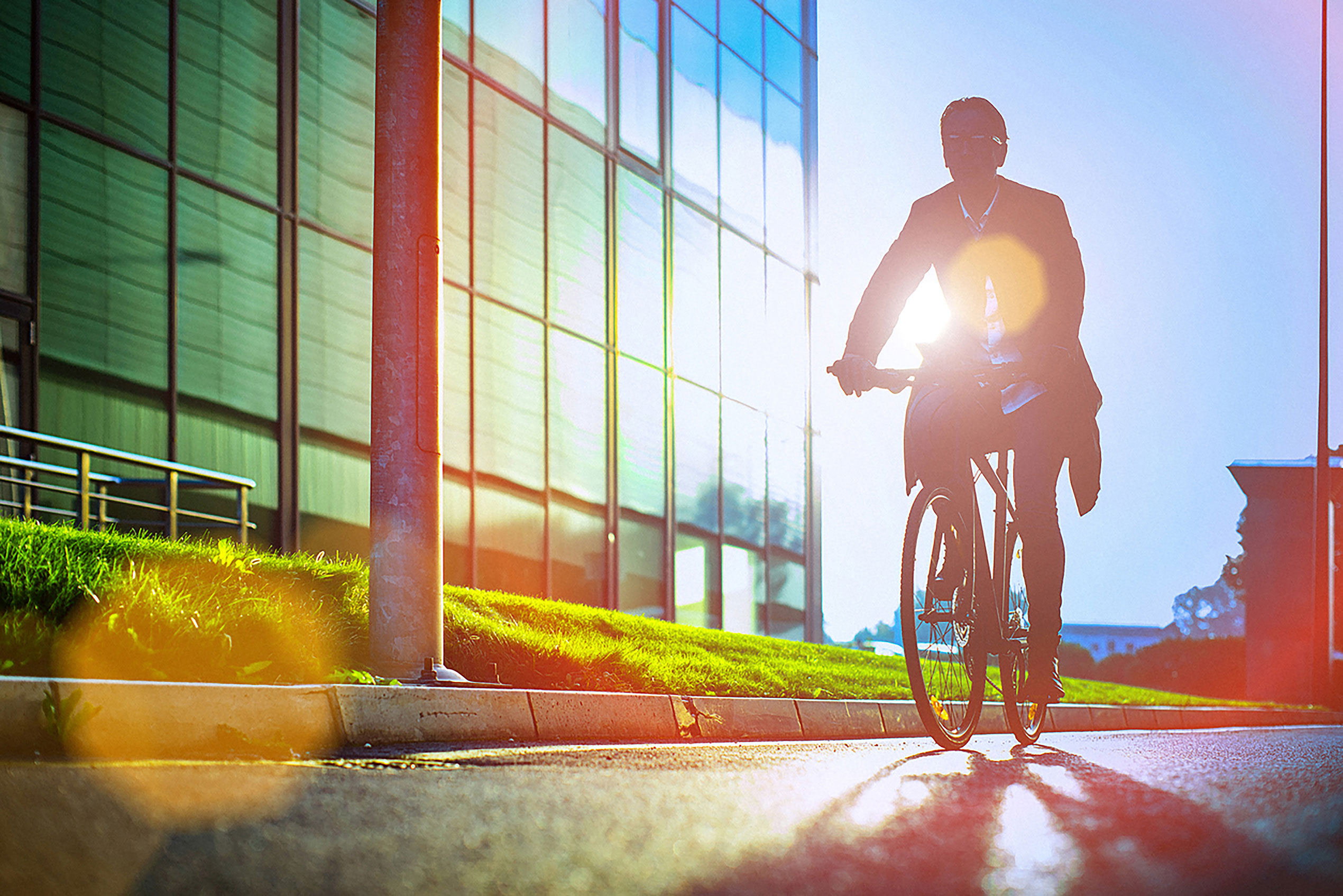 man riding bicycle