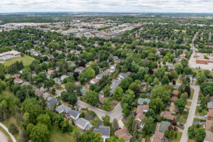 Aerial view of Markham, Canada.  