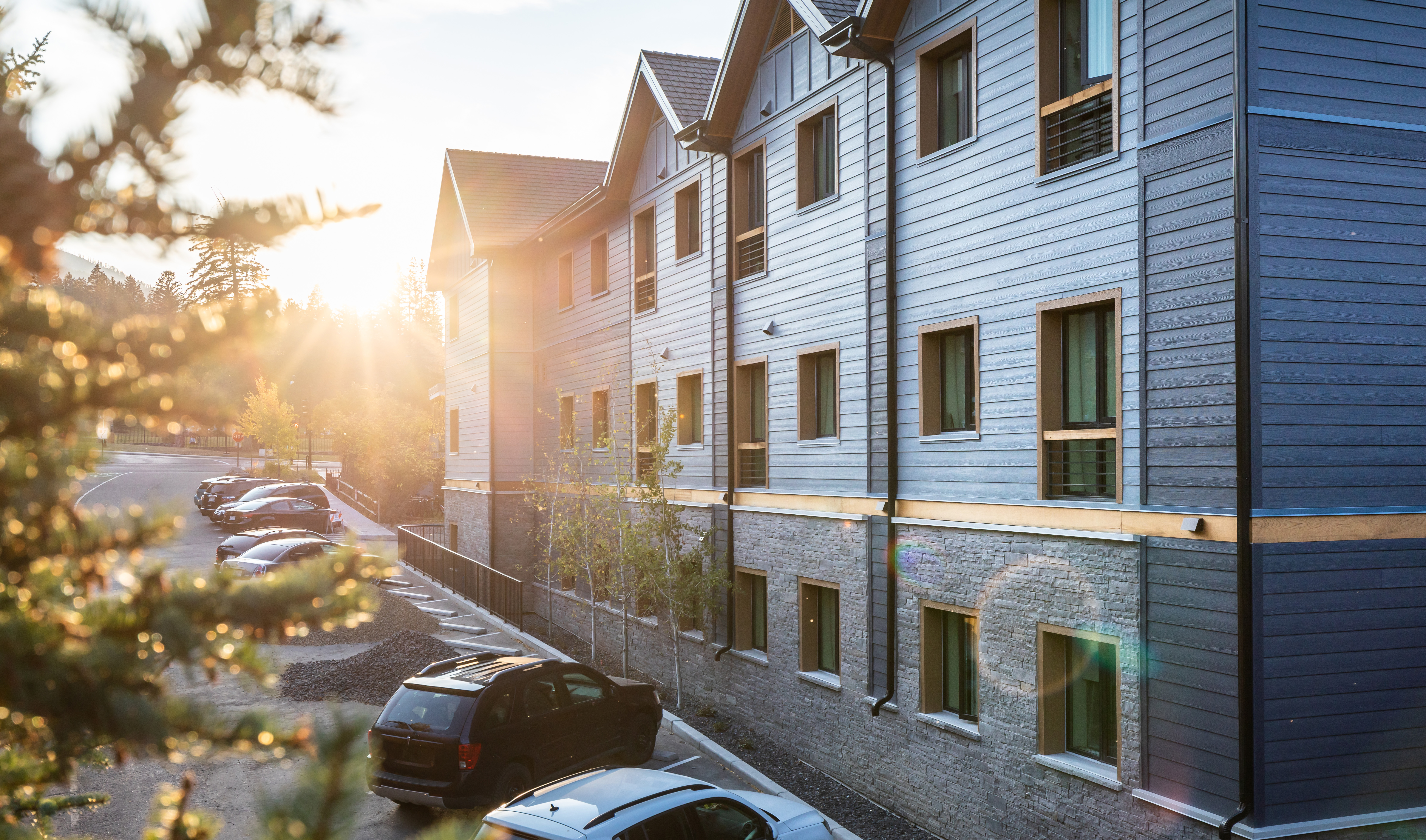 A side view of one of the Priscilla's Place affordable housing buildings in Bannf, Alberta