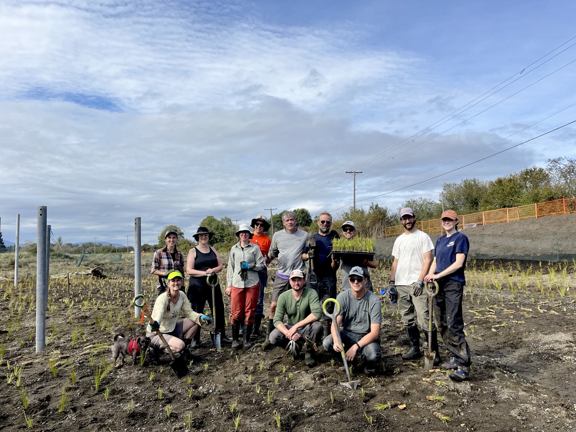 A group photo of workers at Dyke Road Park in Comox Valley Regional District