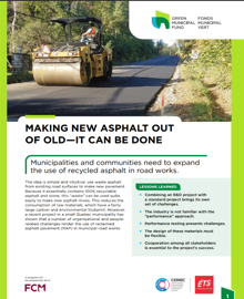 Image of a factsheet resource titled “Making new asphalt out of old—It can be done”