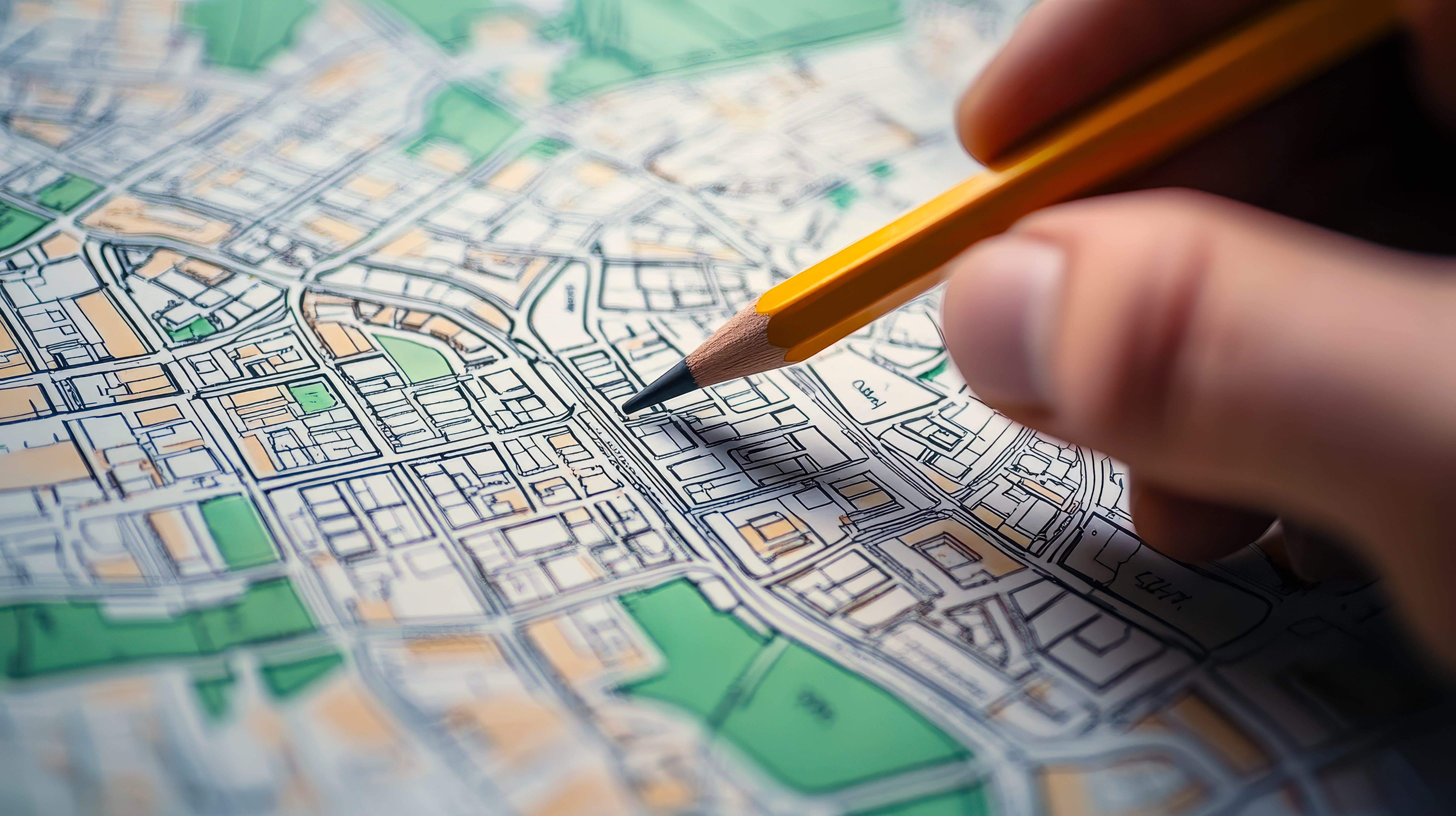 Someone mapping out a tree planting plan.