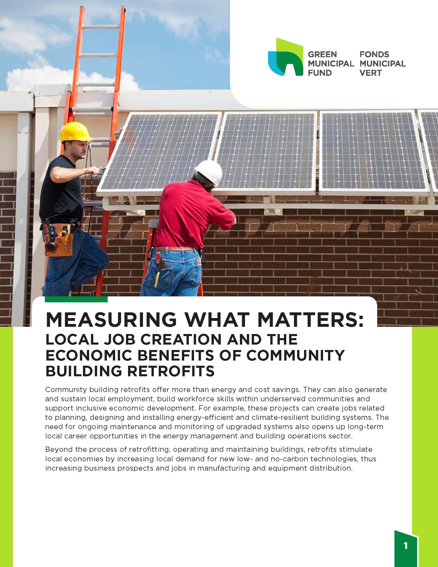 Photo of workers placing solar panels on a rooftop
