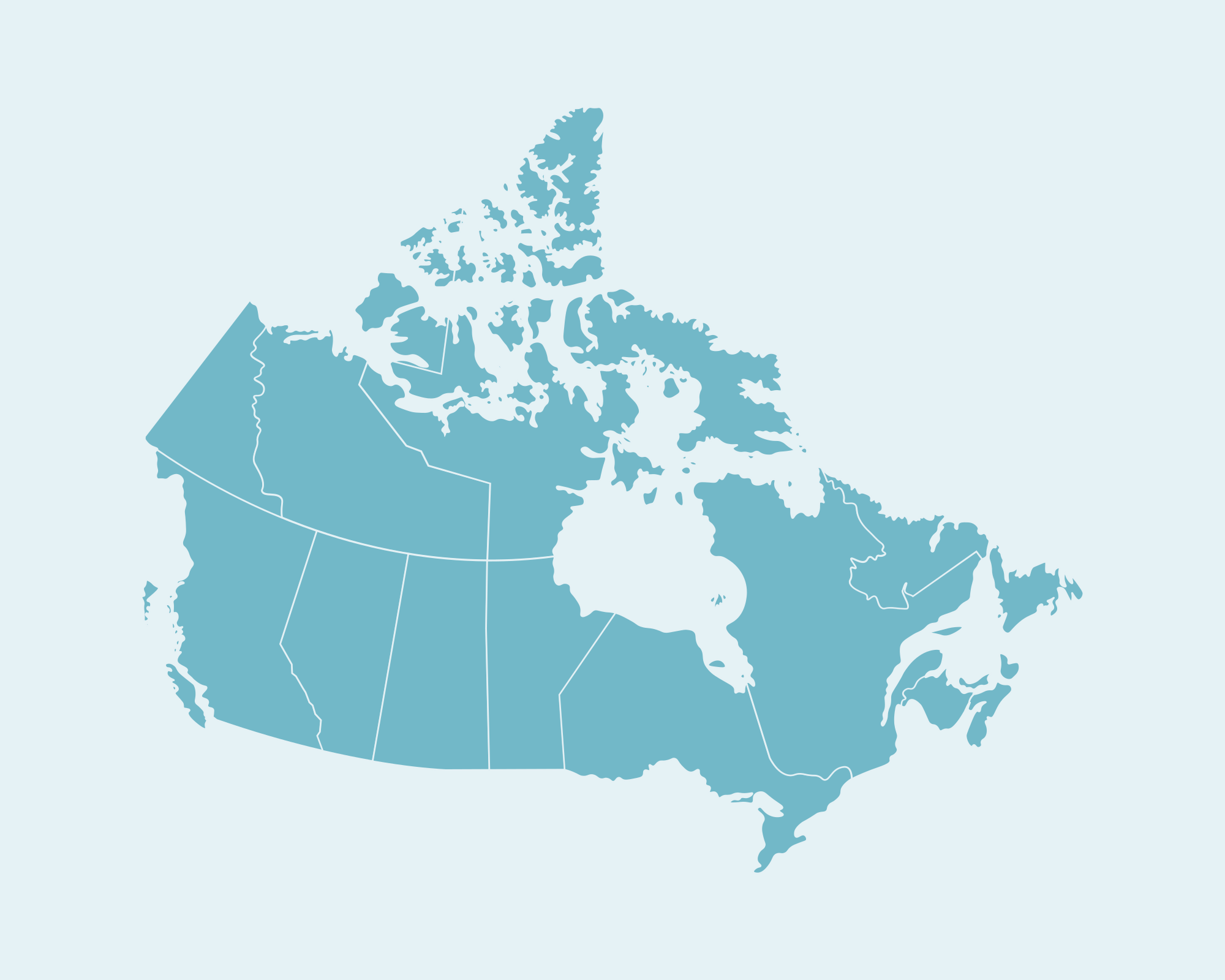 Carte du Canada montrant les provinces et les territoires
