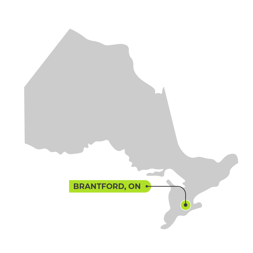 Map of Ontario featuring Brantford