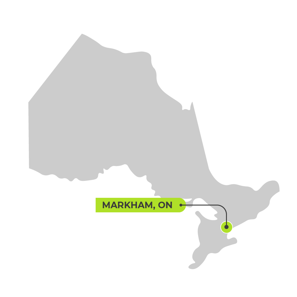 Map of Ontario featuring Markham