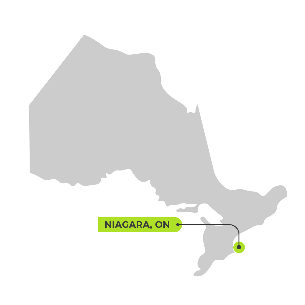 Map of Ontario featuring Niagara
