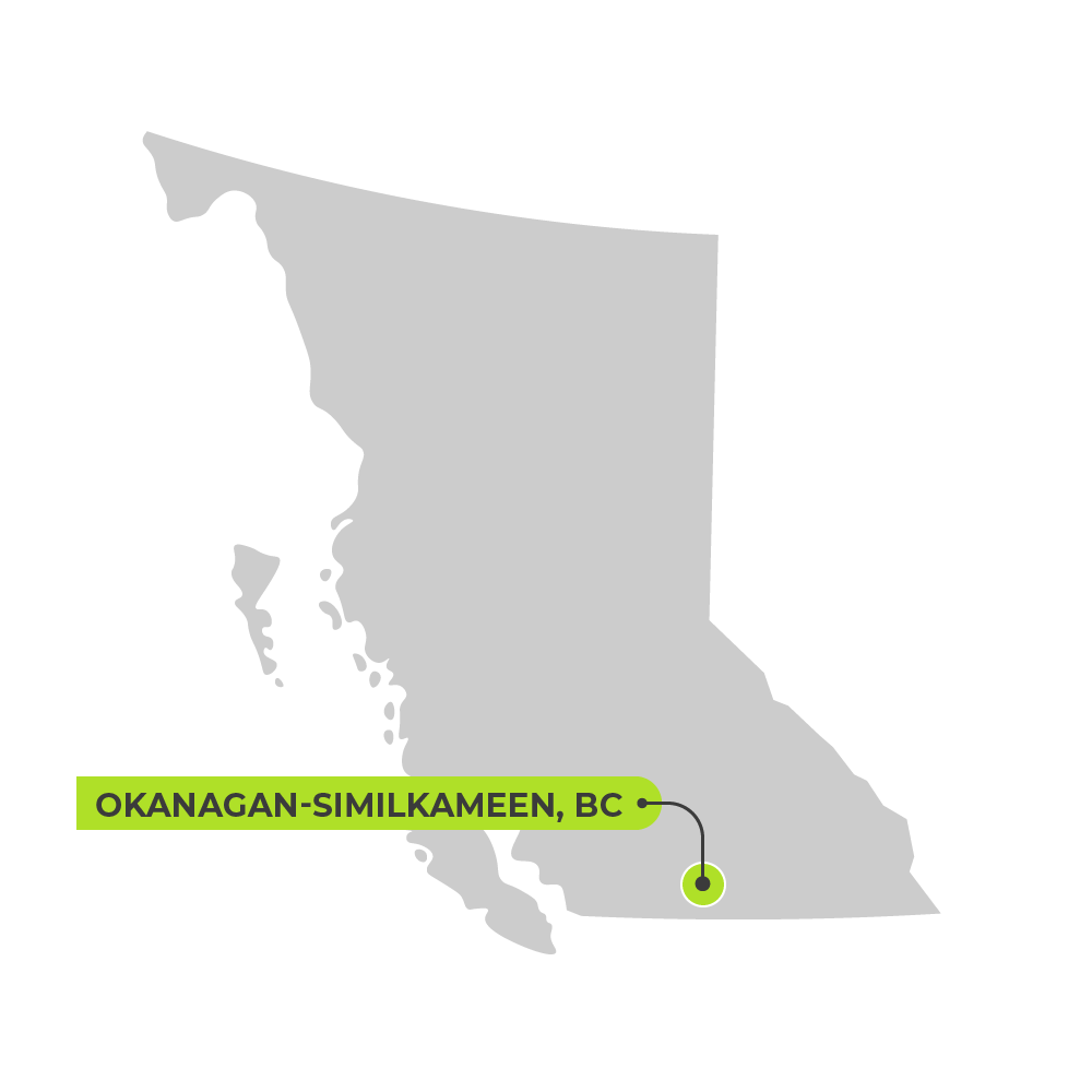 Map of BC featuring Okanagan-Similkameen