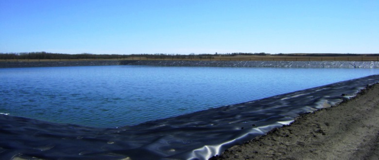 View of facultative lagoon for St Louis, SK, wastewater treatment facility. (Credit: Village of St. Louis)