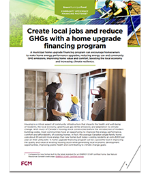 Create local jobs and reduce GHGs with a home upgrade financing program