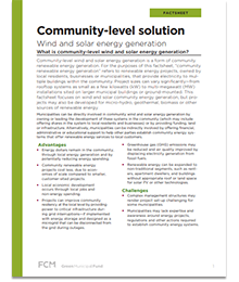 Community-level solution: Wind and solar energy generation