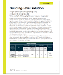 Building-level solution: High-efficiency lighting and reduced plug loads