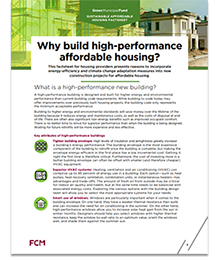 Why build high-performance affordable housing? 