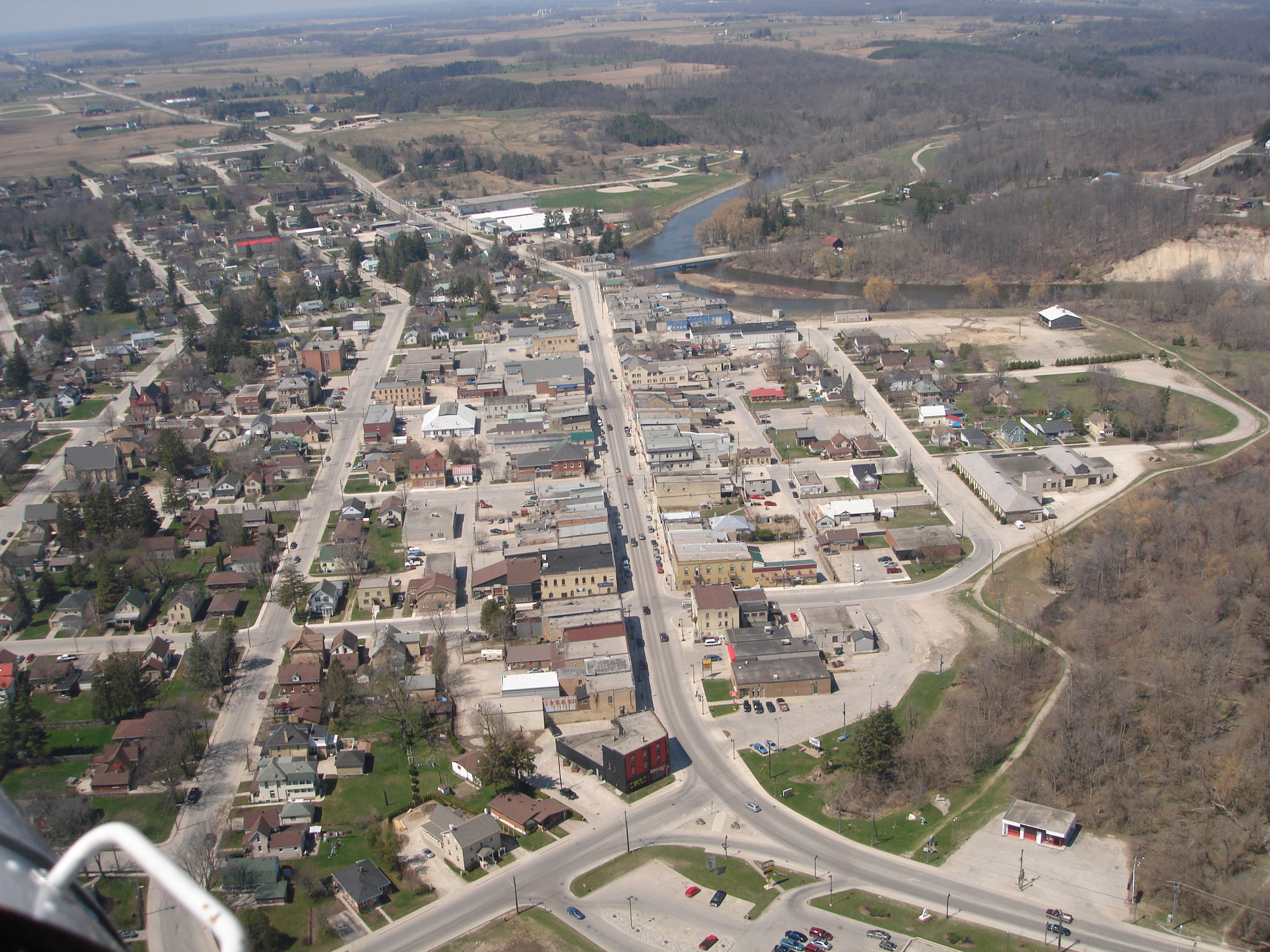 Ariel view of city streets