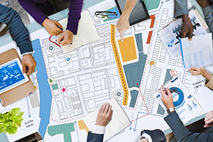 Business papers on a table