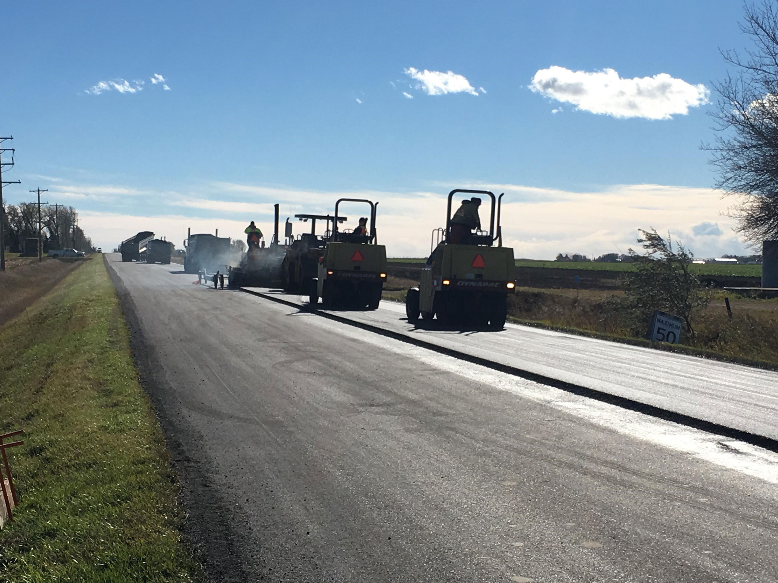 Newly constructed roads in Lethbridge County