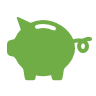 Green piggy bank