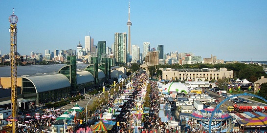 Aerial view of Toronto's Exhibition Place