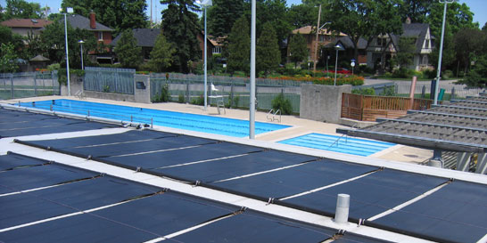 Solar panels for a municipal pool in Toronto