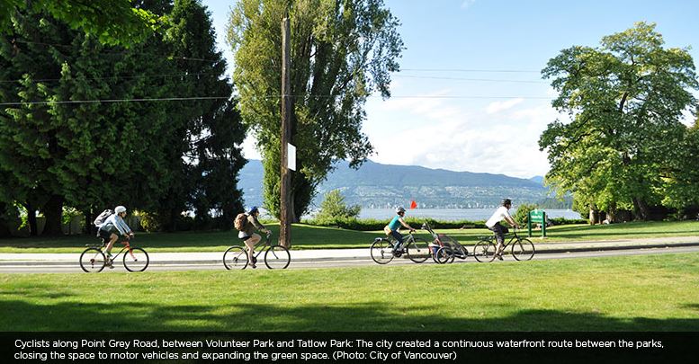 Cyclists along Point Grey Road