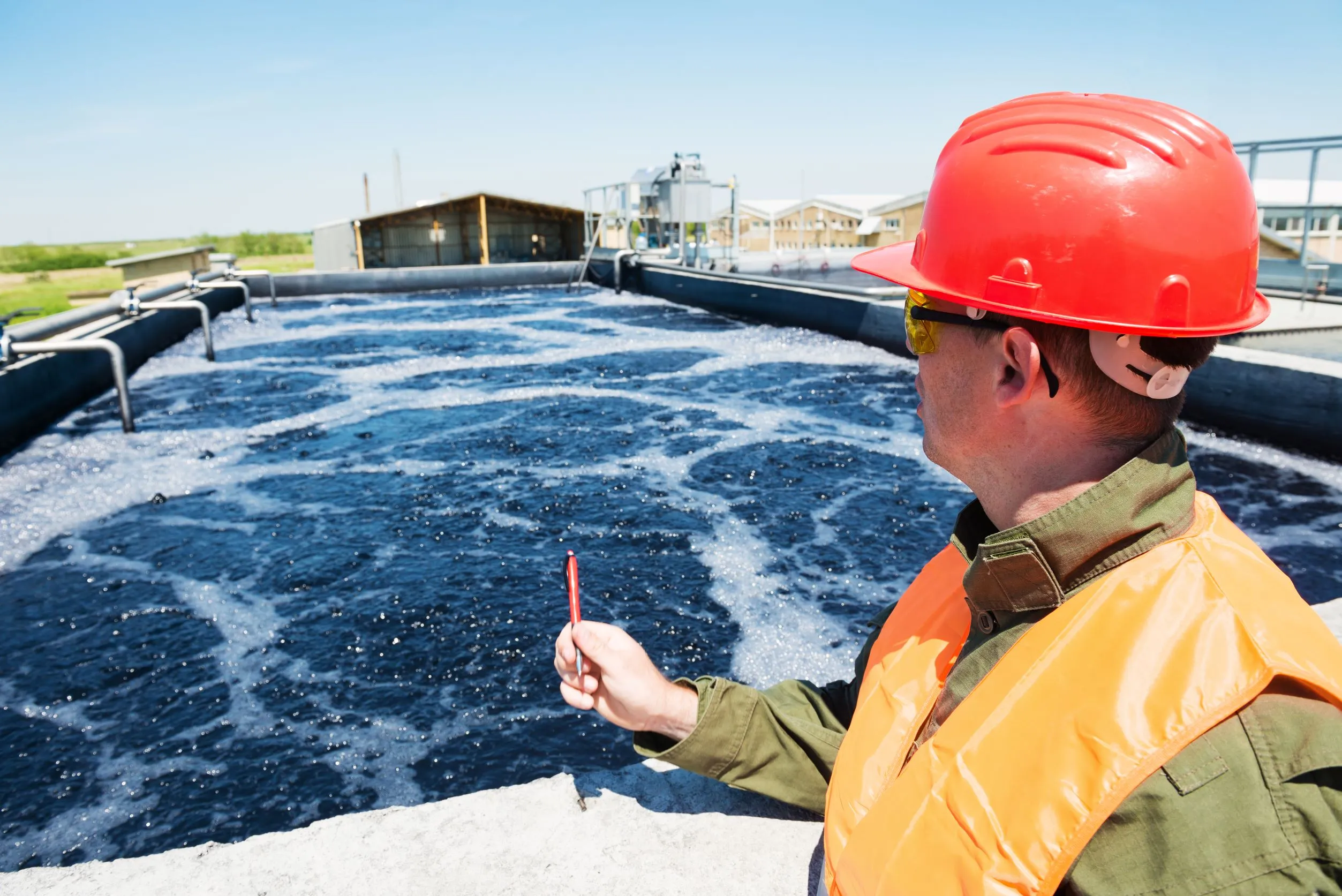 Man testing water