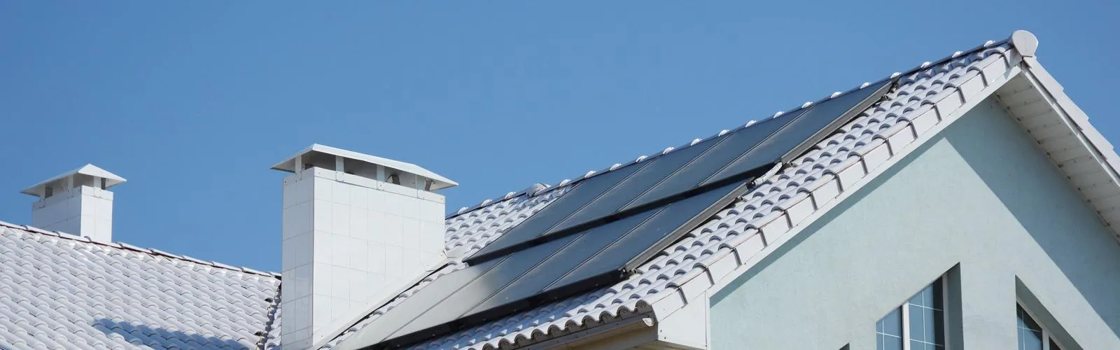 modern passive house with solar panels