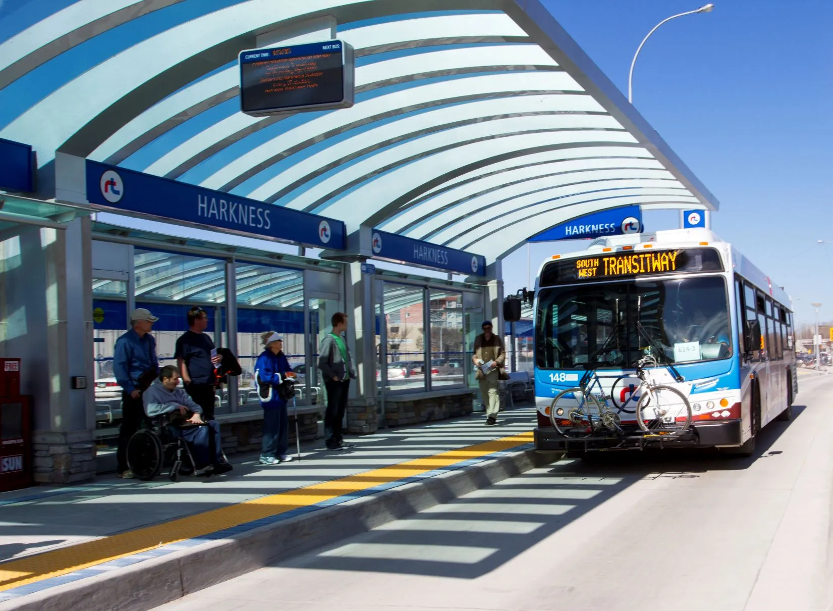 Bus pulling in to station