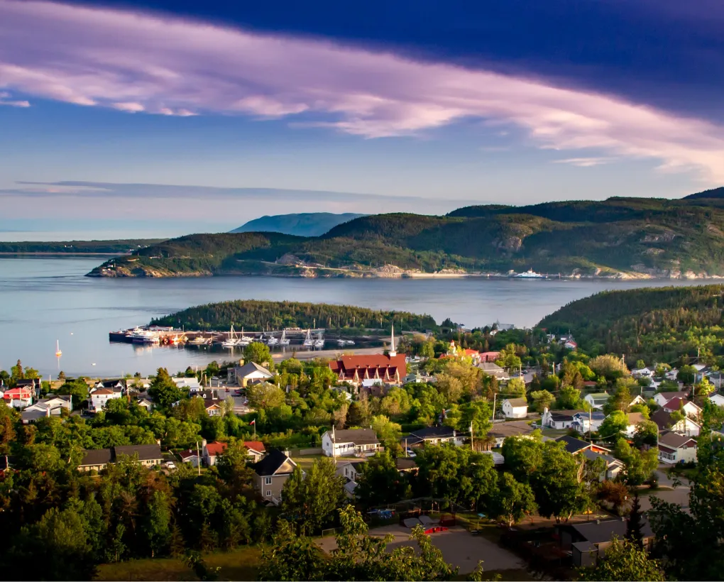 Aerial view of Tadoussac, Quebec