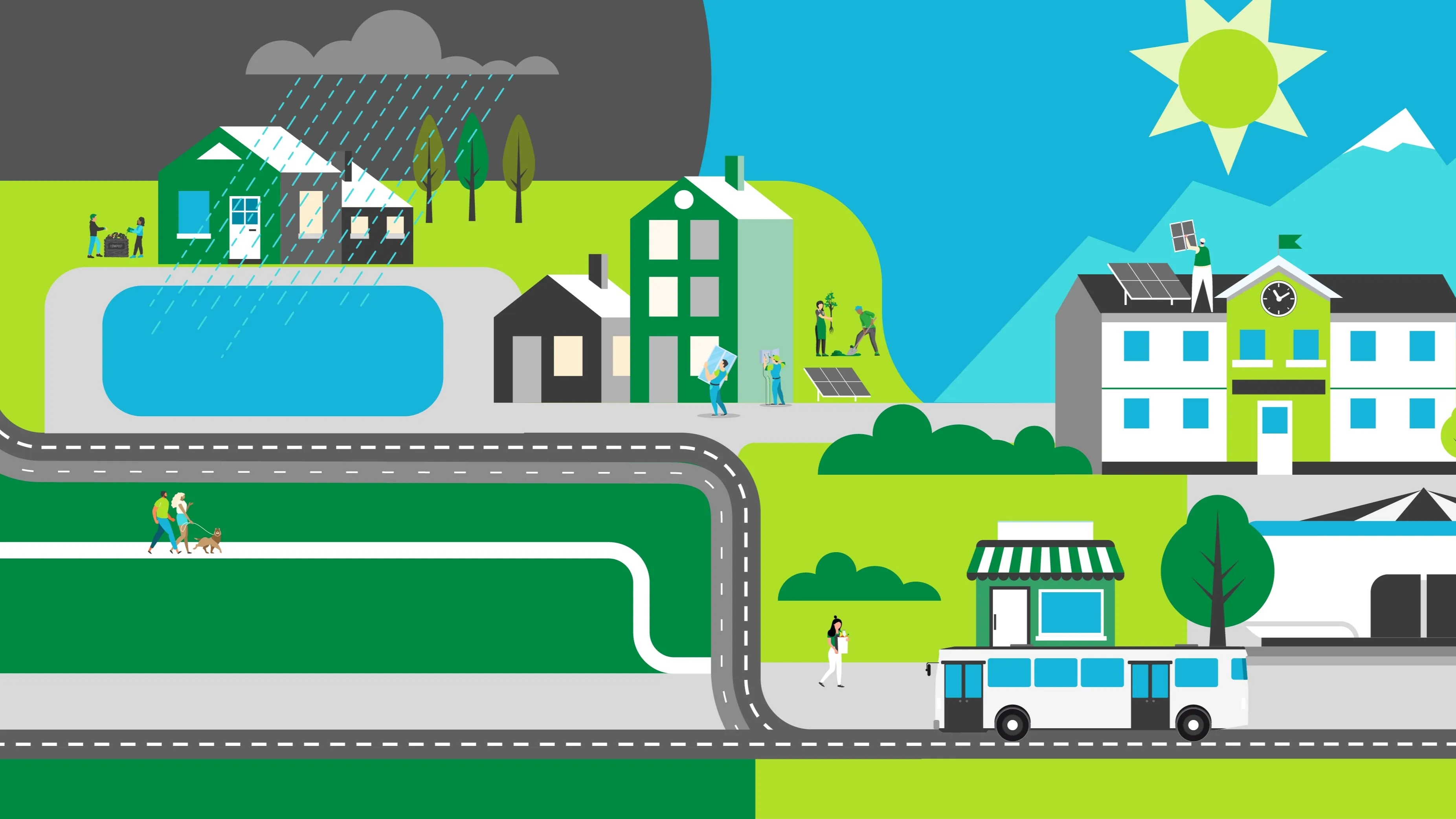 Illustration of a green city