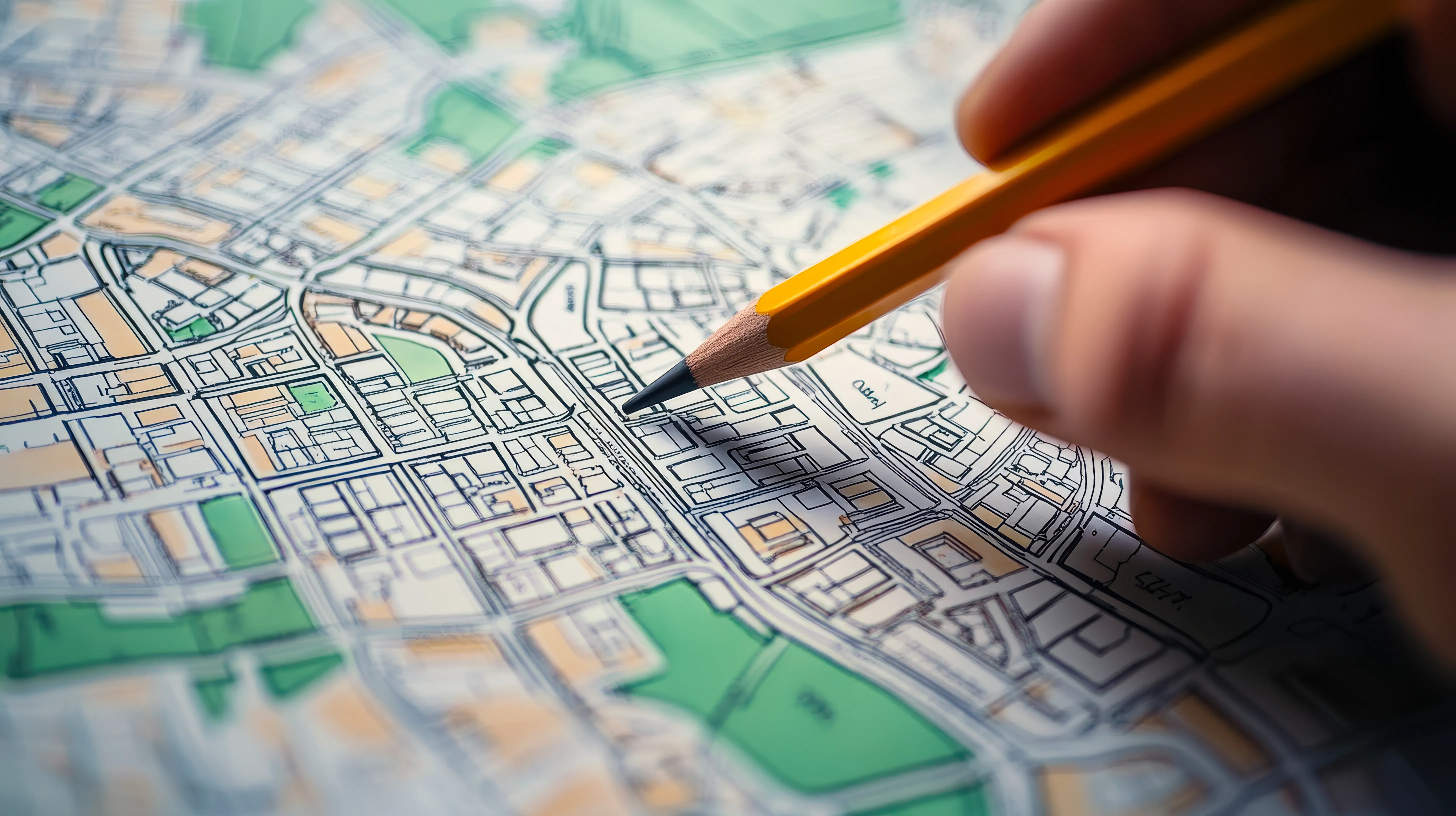 Someone using a map to plan out their tree planting project.