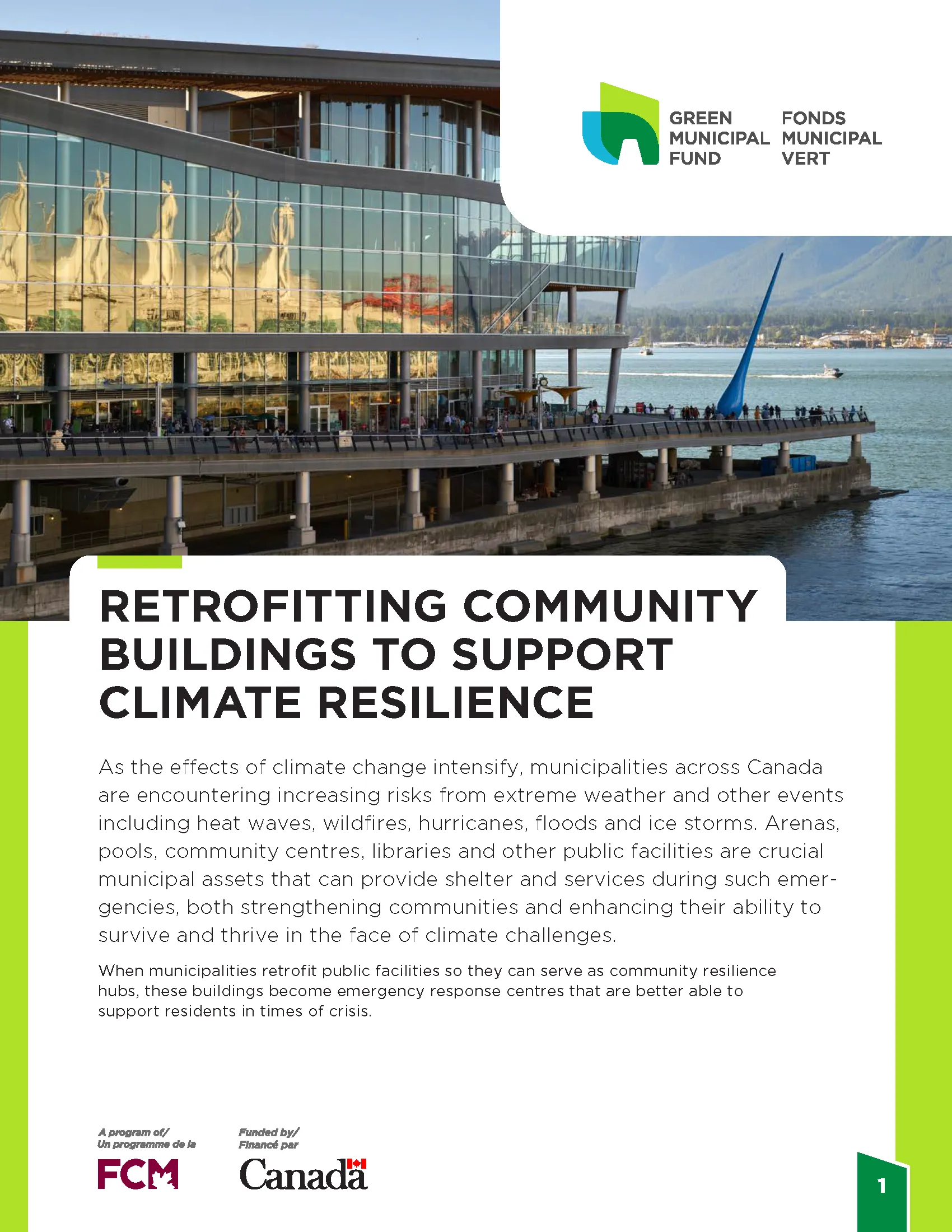 Front page of CBR guide: Retrofitting community buildings to support climate resilience