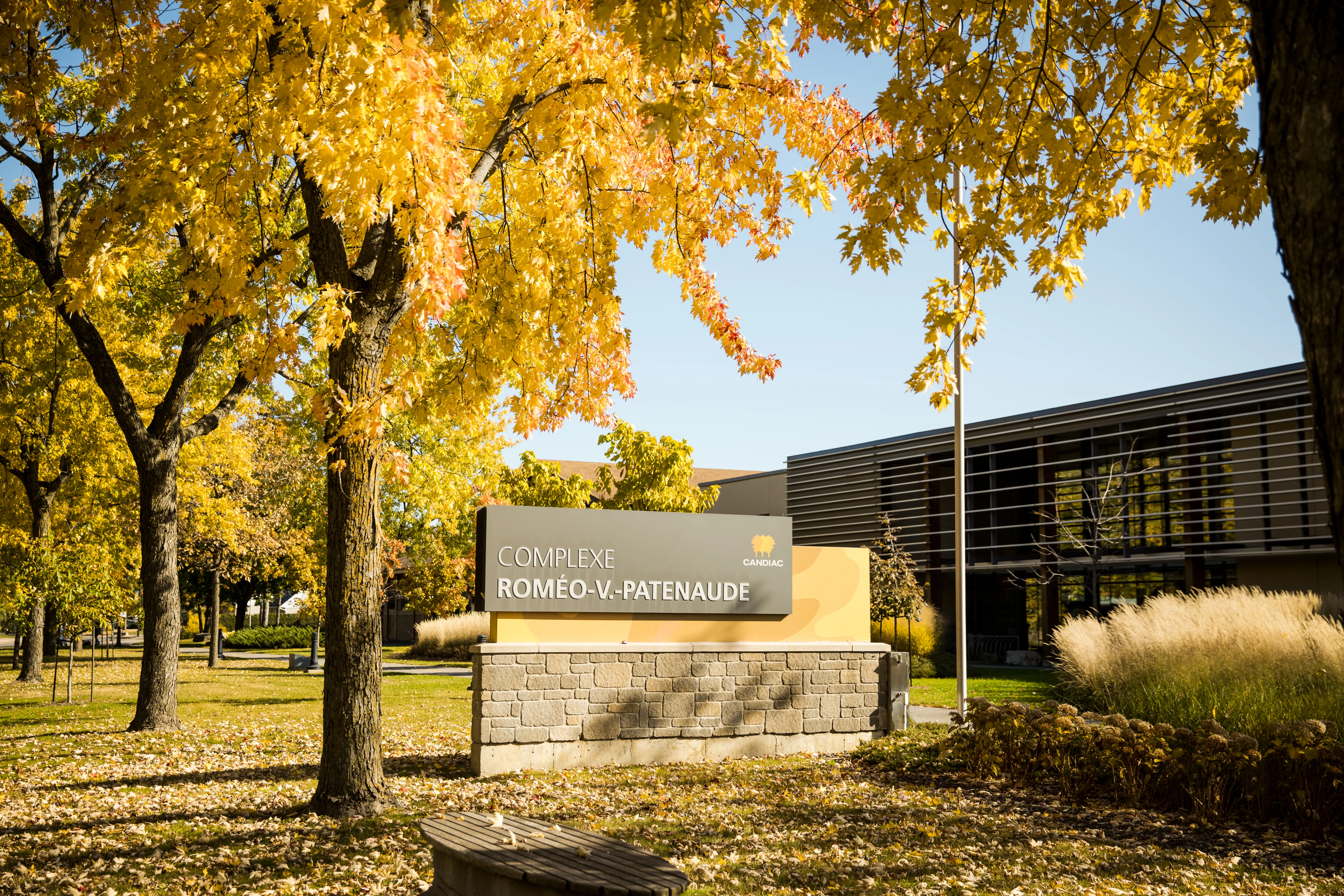 Recreation centre in Candiac, Quebec. Complexe RoméoV Patenaude.